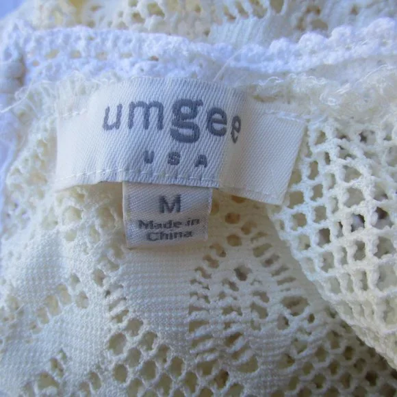 Umgee womens cottagecore mesh lace peplum top sz M - Picture 9 of 9